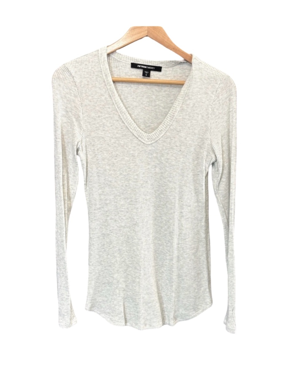Fifteen Twenty Gray Fitted Long Sleeve Tee